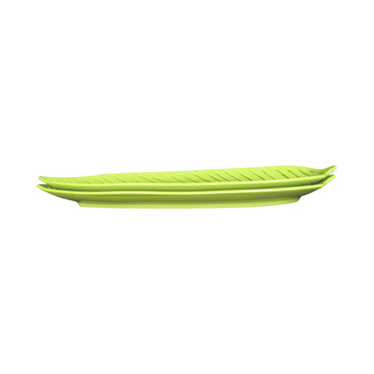 Melamine Large Leaf Platter - Design Green