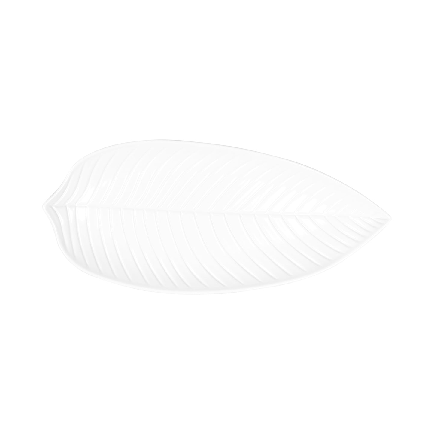 Melamine Medium Leaf Platter - White
