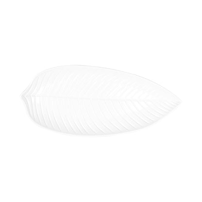 Melamine Medium Leaf Platter - White