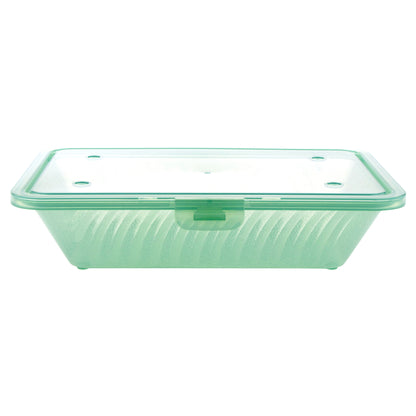 Half Size Polypropylene, Jade, Flat Top Food Reusable Container, 9" L x 6.5" W x 2" H, G.E.T. Eco-Takeout's (12 Pack)