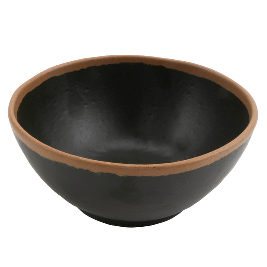 20 oz. Brown, Melamine, Round Entree Bowl, (28 oz. rim-full), 6.25" Top Dia., 2.75" H, G.E.T. Pottery Market Glazed (12 Pack)