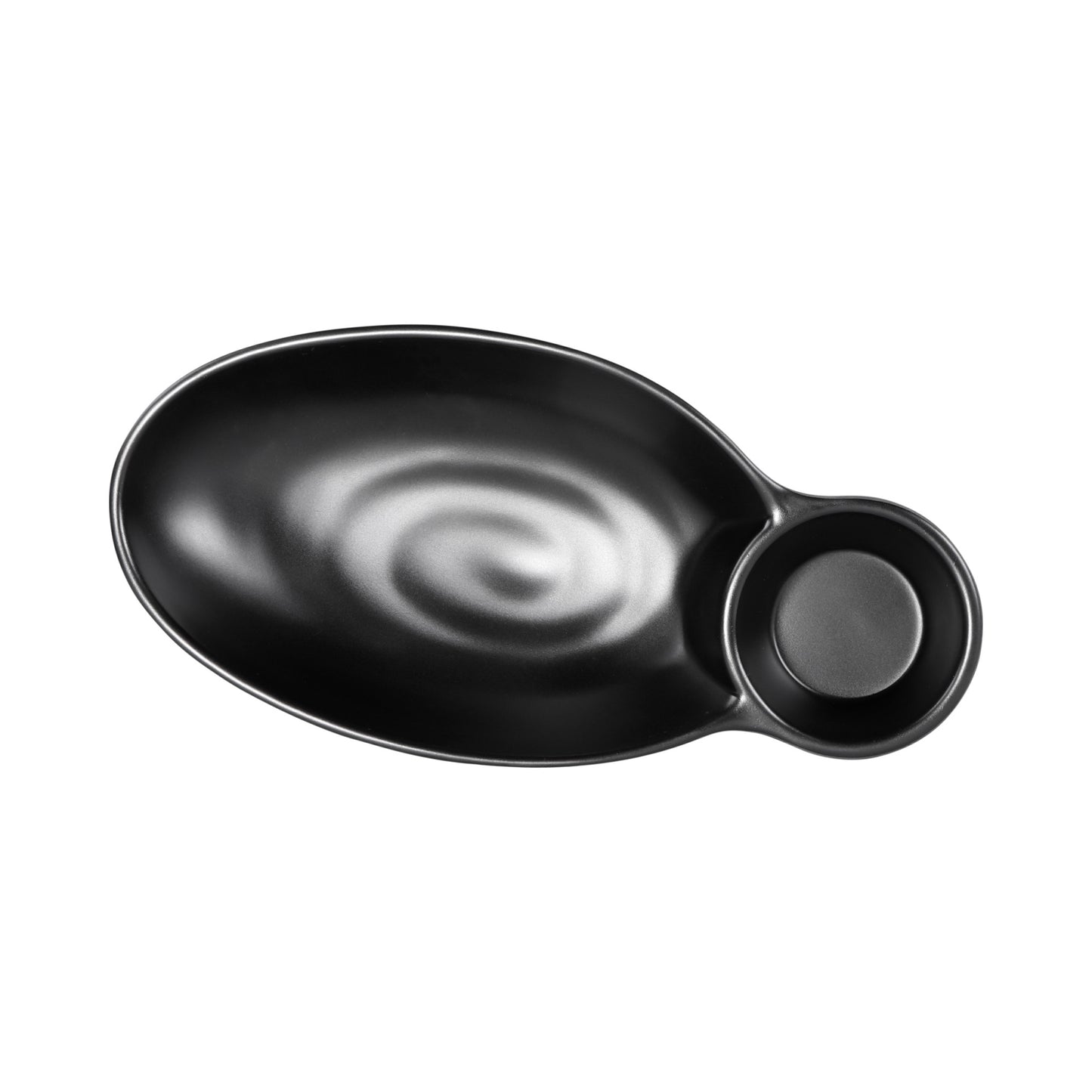 Melamine Two Compartment Tray - Black