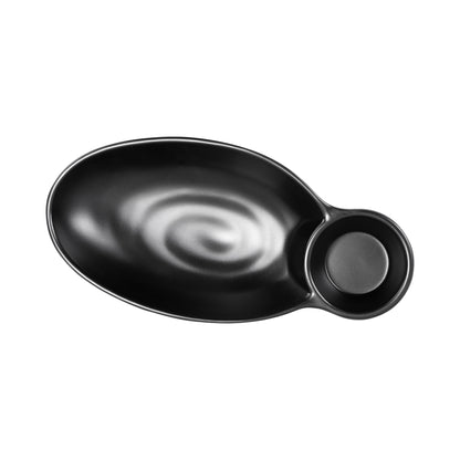 Melamine Two Compartment Tray - Black