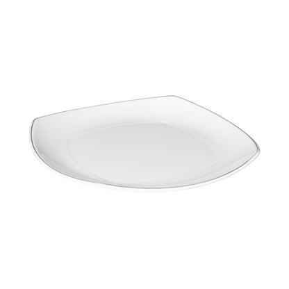 Melamine Square Plate - White w/ Black Trim