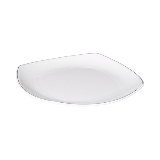 Melamine Square Plate - White w/ Black Trim