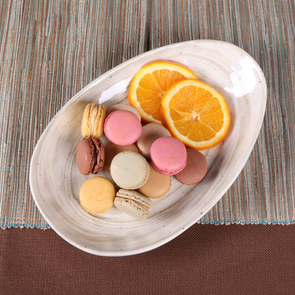 Melamine Deep Oval Plate - Taupe Design