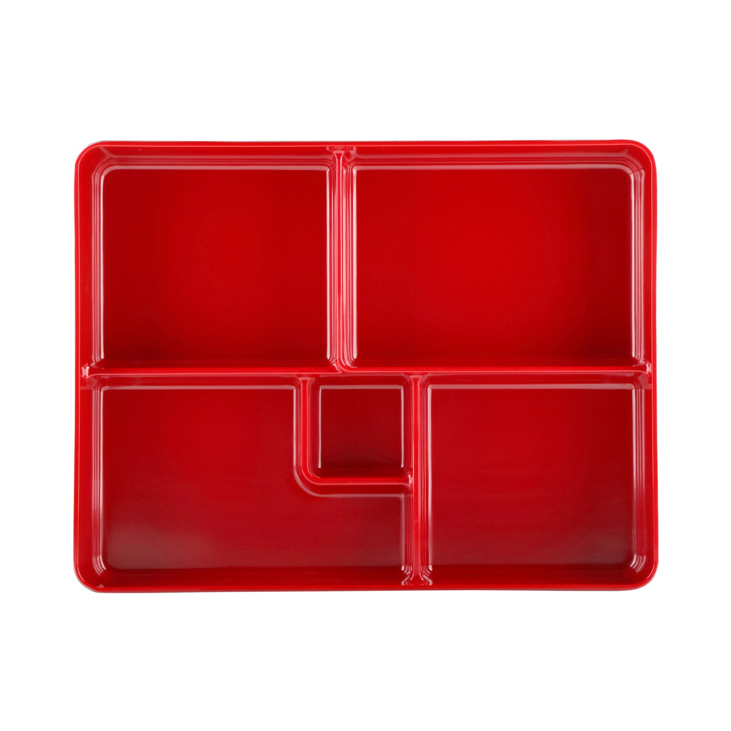 Melamine Two-Tone Bento Box - Black Outside, Red Inside