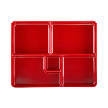 Melamine Two-Tone Bento Box - Black Outside, Red Inside