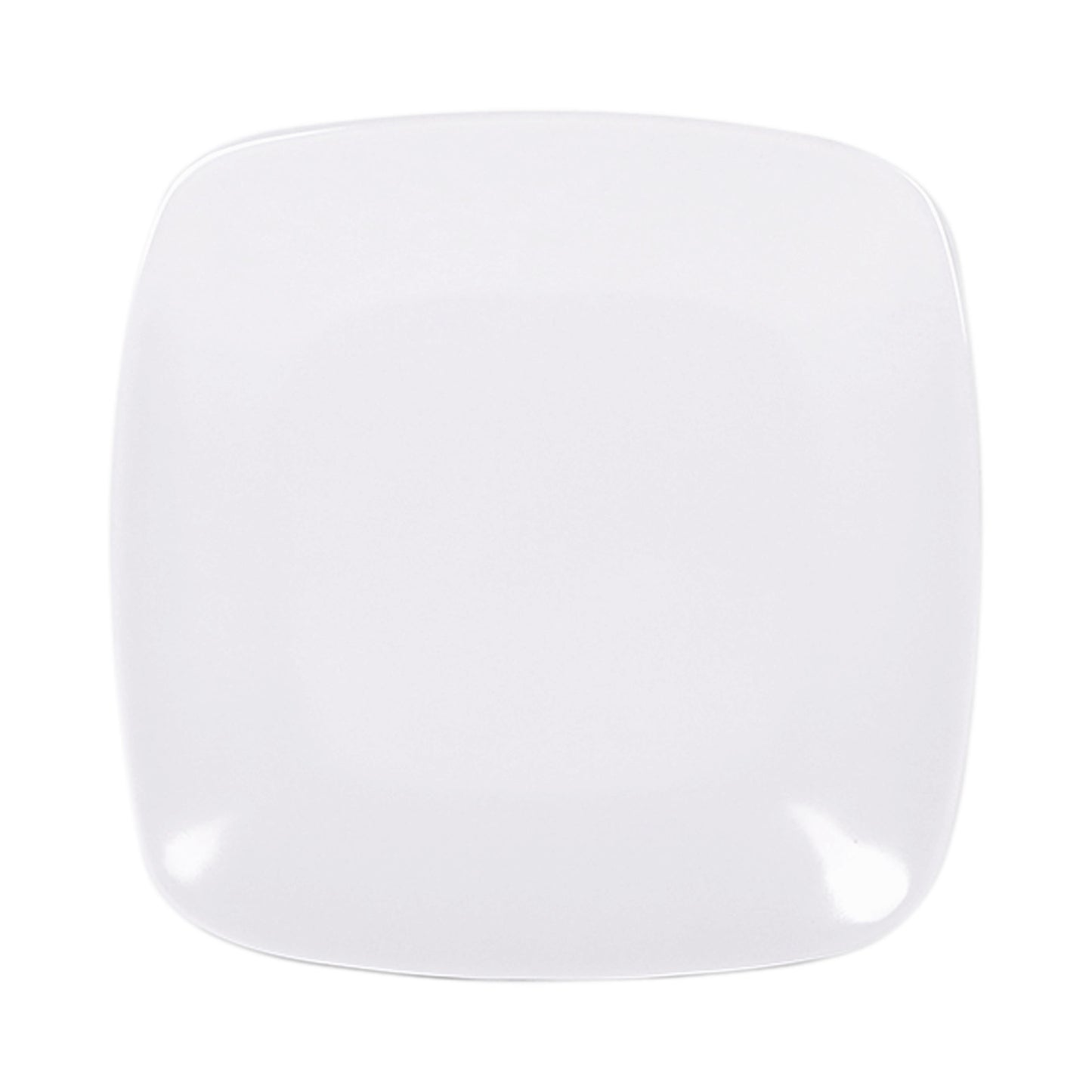 Melamine Rounded Edge Square Plate - White
