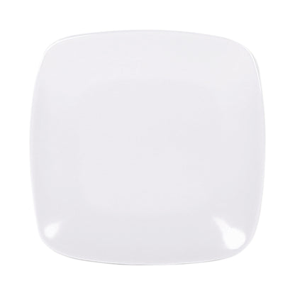 Melamine Rounded Edge Square Plate - White