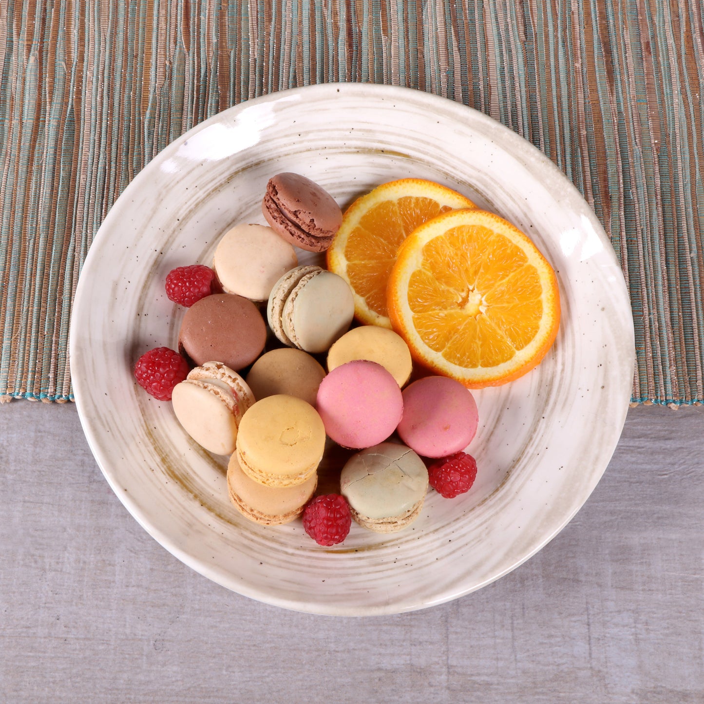 Melamine Round Plate - Taupe Design