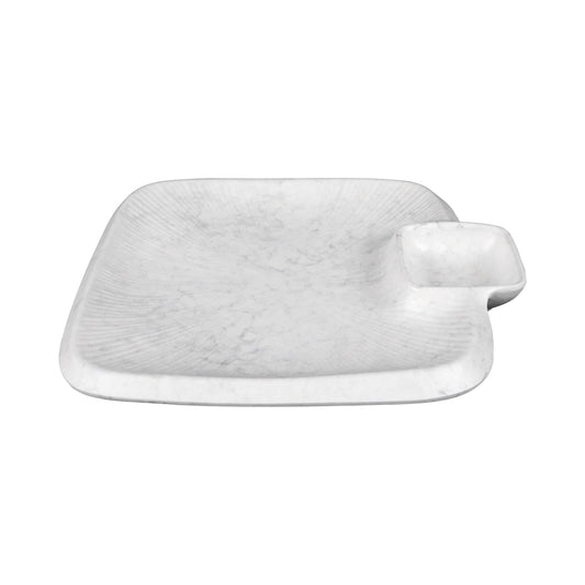 Melamine Square Chip & Dip Plate - Gray Marble
