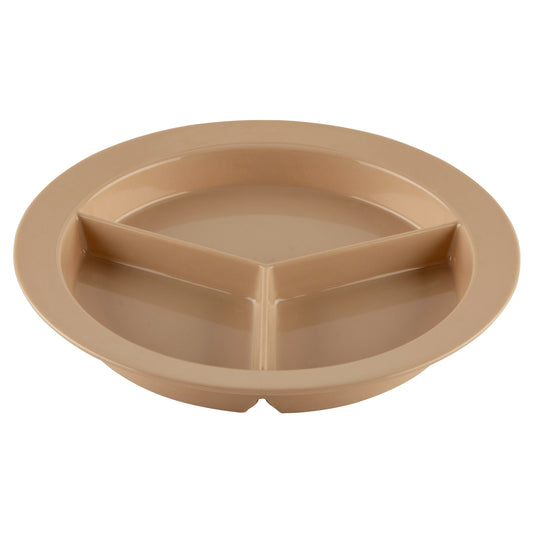 9" 3-Compartment Plate, 1" Deep