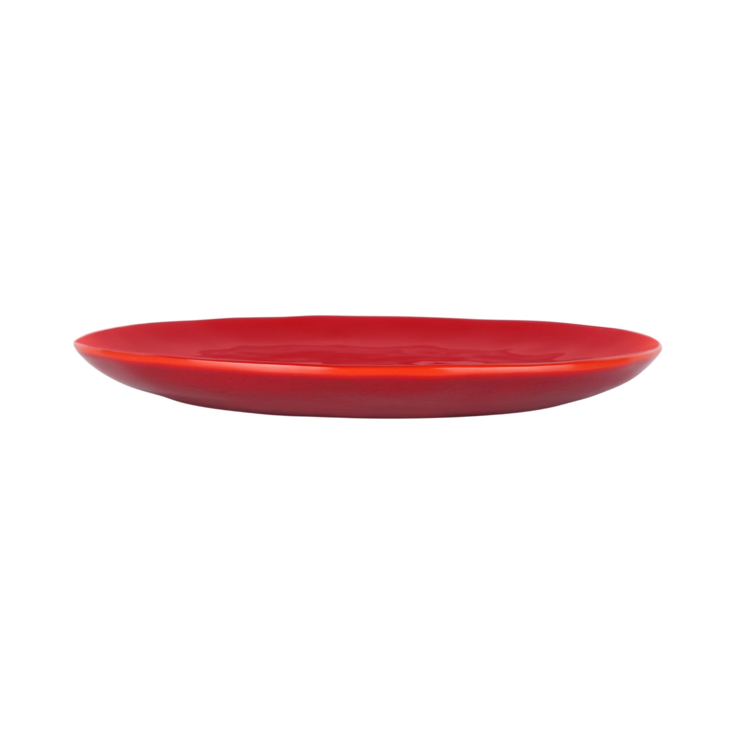 Melamine Round Plate - Red Glaze