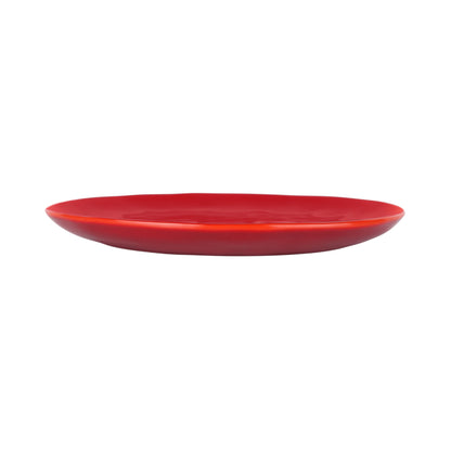 Melamine Round Plate - Red Glaze