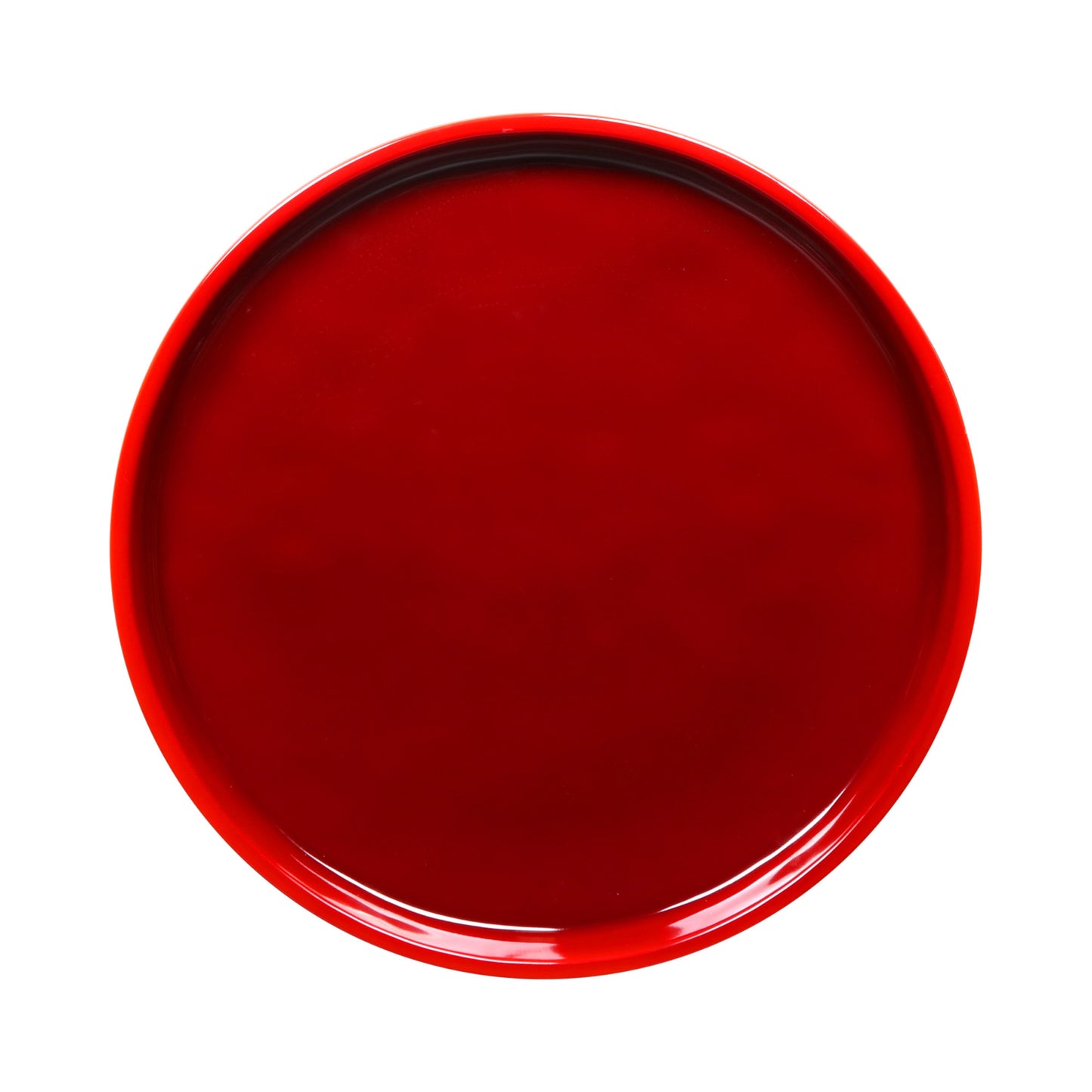 Melamine Round Coupe Plate - Red Glaze