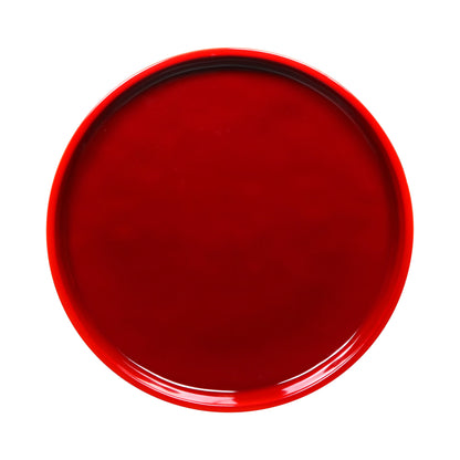 Melamine Round Coupe Plate - Red Glaze