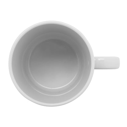 8 oz. Tritan, White, Textured Stackable Coffee Mug with Handle, (10.5 oz. rim-full), 3" Top Dia., (4.4" Top Dia. with Handle), 3.4" Tall, 3.2" Deep, G.E.T. Minski (12 Pack)