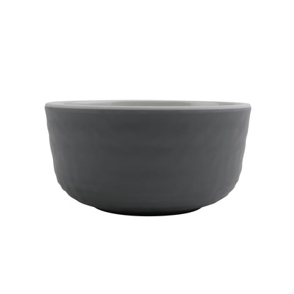 3 oz Sauce Melamine Dish (4 oz Rim Full), Glossy White inside/ Gray Matte outside, GET. Roca. (12 Pack)
