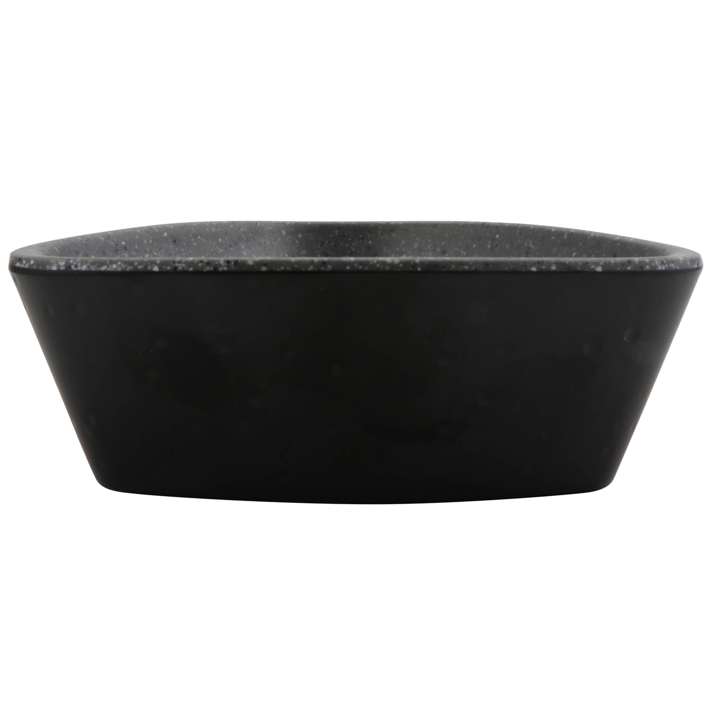 6.5 oz revive stone grey/black triangle melamine ramekin with organic texture, 4.69"L x 4.25"W x 0.88"H, GET, cheforward