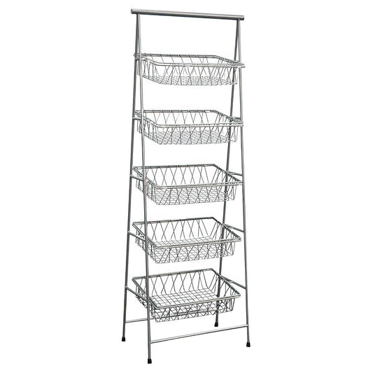 23.5" x 14" Rectangular 5-Tier Tilted Pane Stand, 64" tall