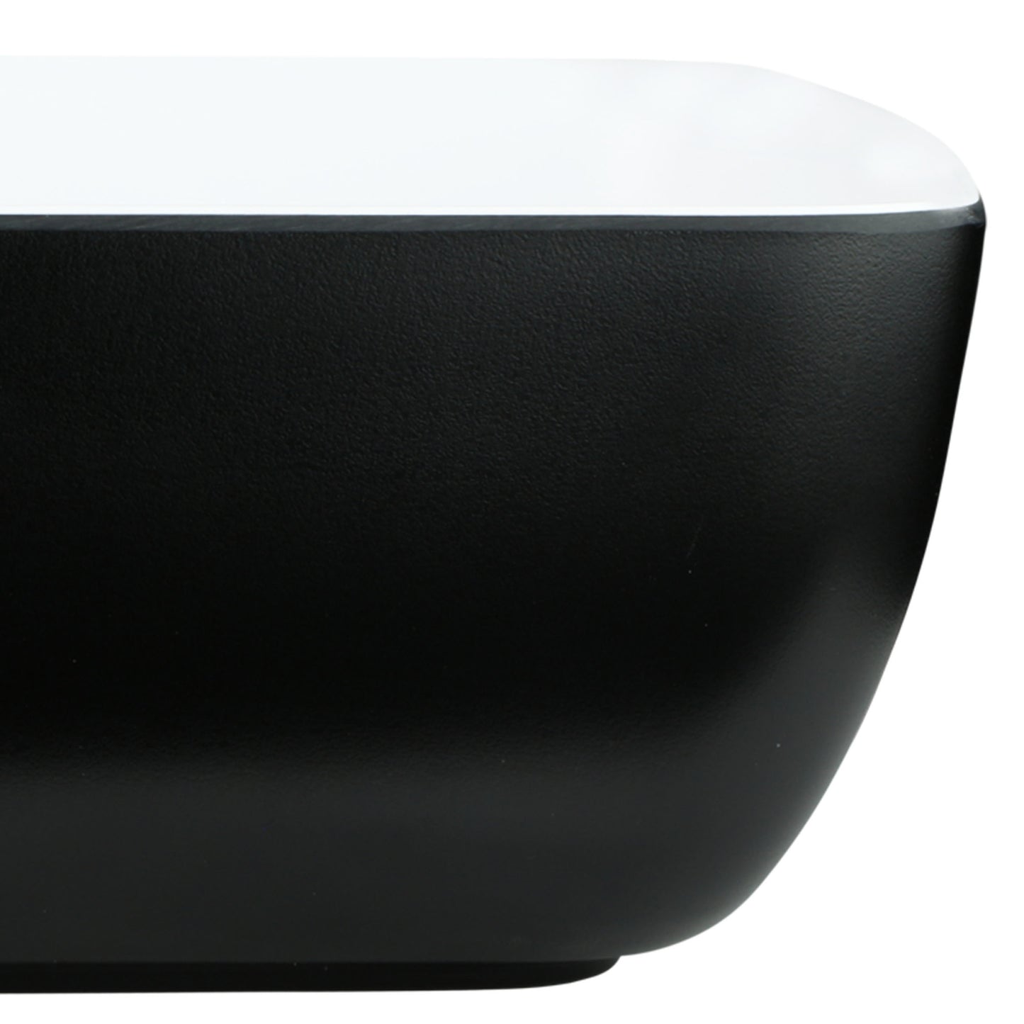 Melamine Rectangular Bowl - White Inside, Black Outside