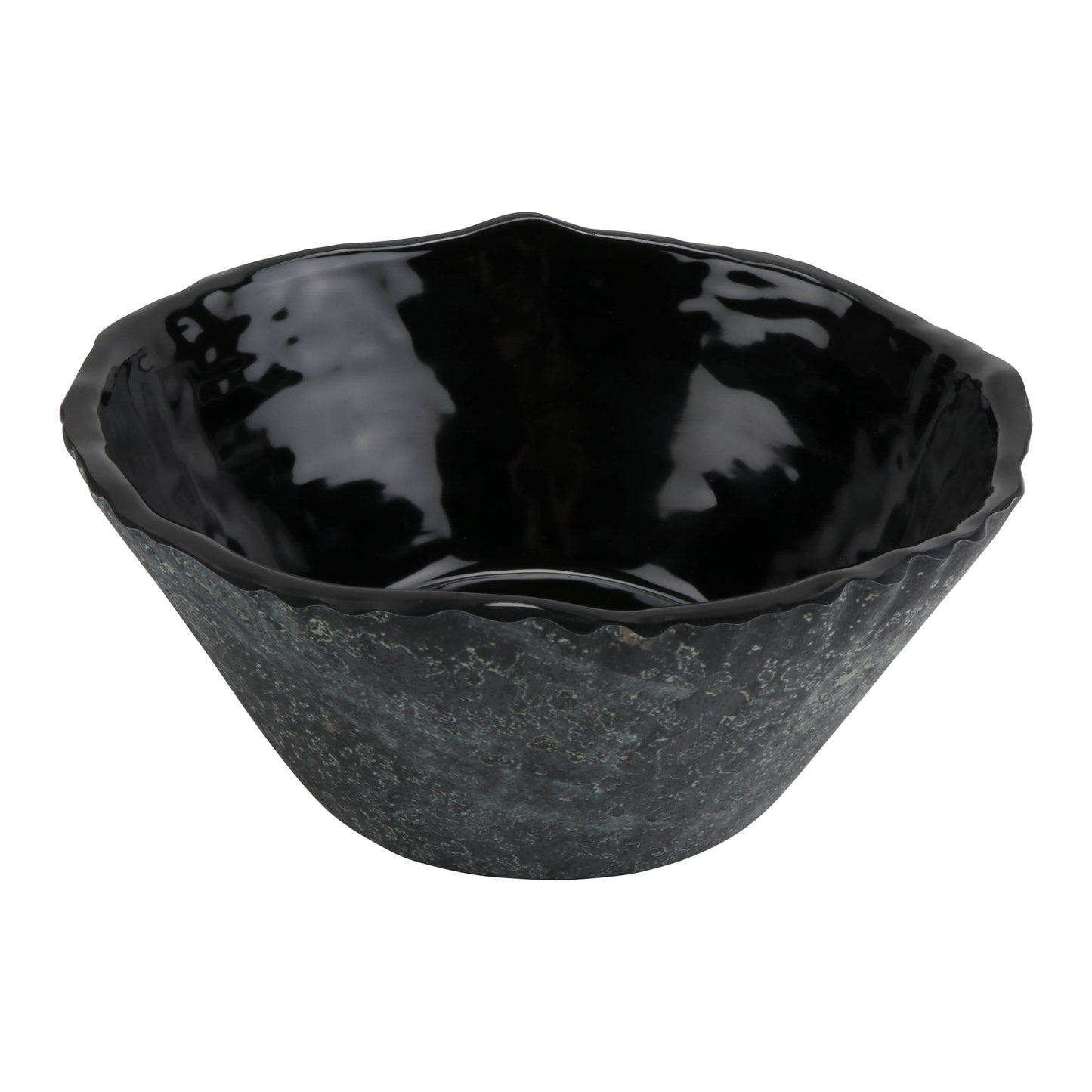 96 oz endure weathered pewter trunk melamine bowl (large), 10"L x 10"W x 4.25"H, GET, cheforward