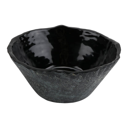 96 oz endure weathered pewter trunk melamine bowl (large), 10"L x 10"W x 4.25"H, GET, cheforward