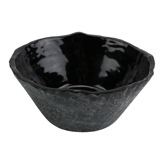 96 oz endure weathered pewter trunk melamine bowl (large), 10"L x 10"W x 4.25"H, GET, cheforward