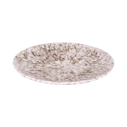 Melamine Round Plate - Brown Marble