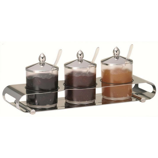 ELEGANCE Jam Bar 'Trio'  3 x 0.6 l, Model Stainless Steel