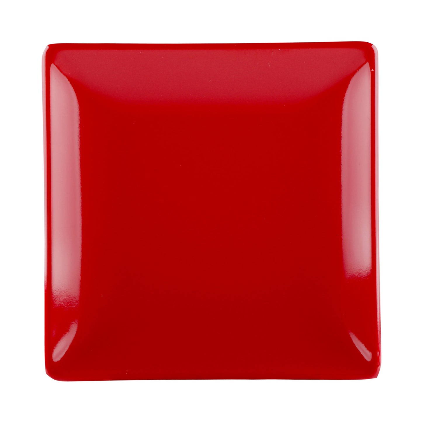 Melamine Square Two-Tone Plate - Black Outside, Red Inside