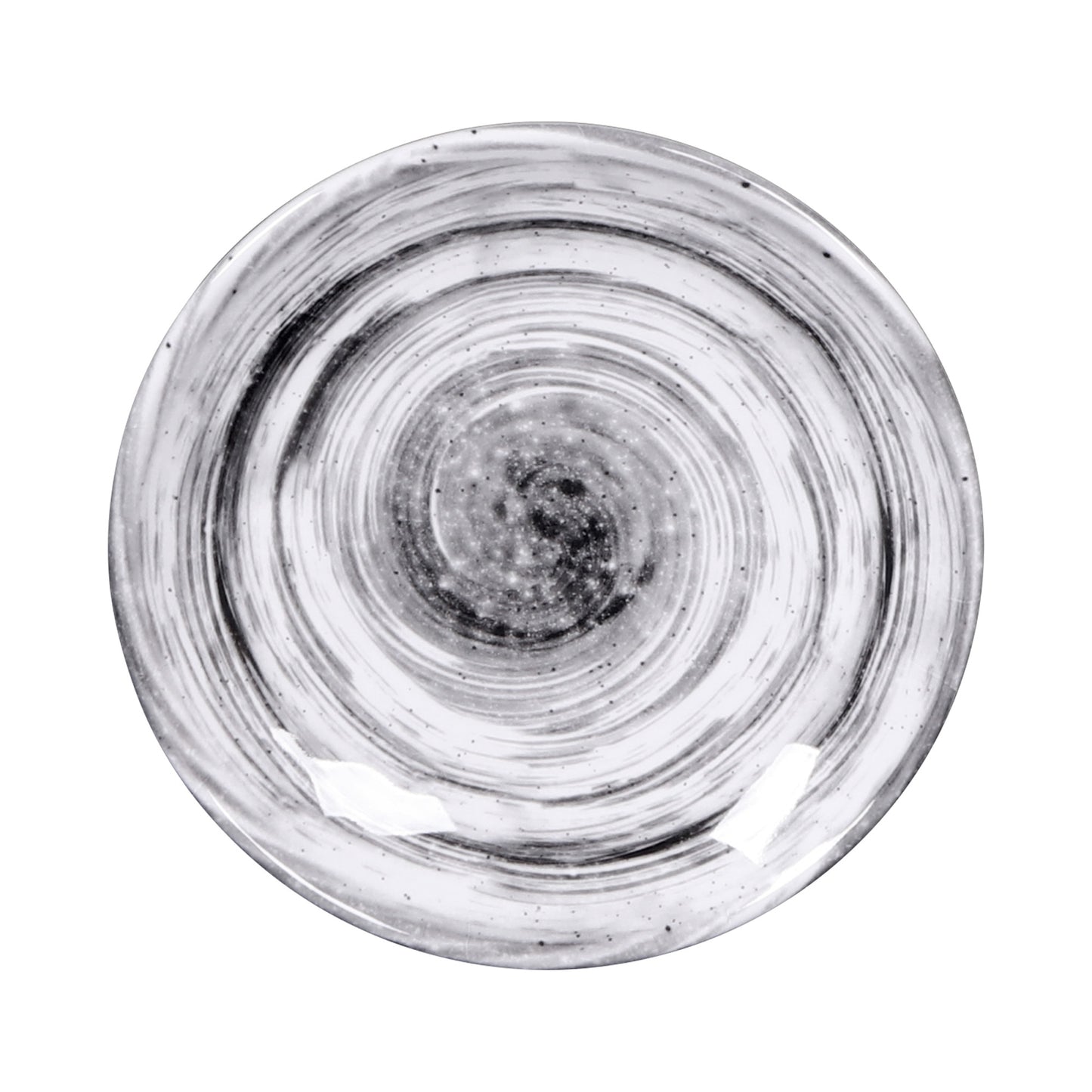 Melamine Round Plate - Black Design