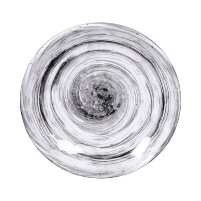 Melamine Round Plate - Black Design