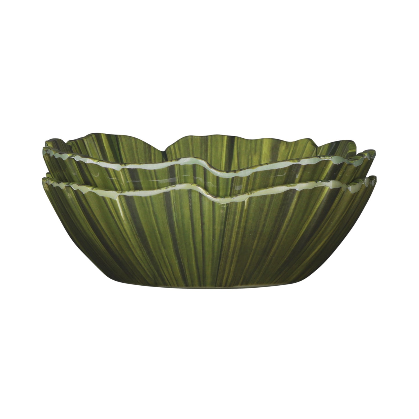 Melamine Small Palm Leaf Bowl - Design Green