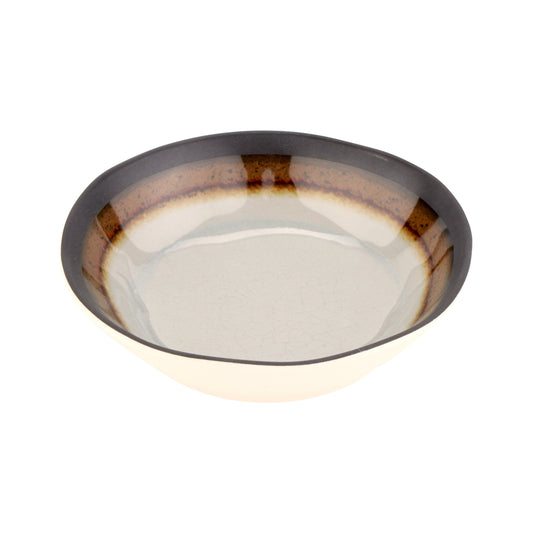 4.5 oz. Mantle Brown Melamine Small Round Side Dish Bowl, 5 oz. rim-full, 4.75" dia., 1" deep, G.E.T. Mantle (12 Pack)