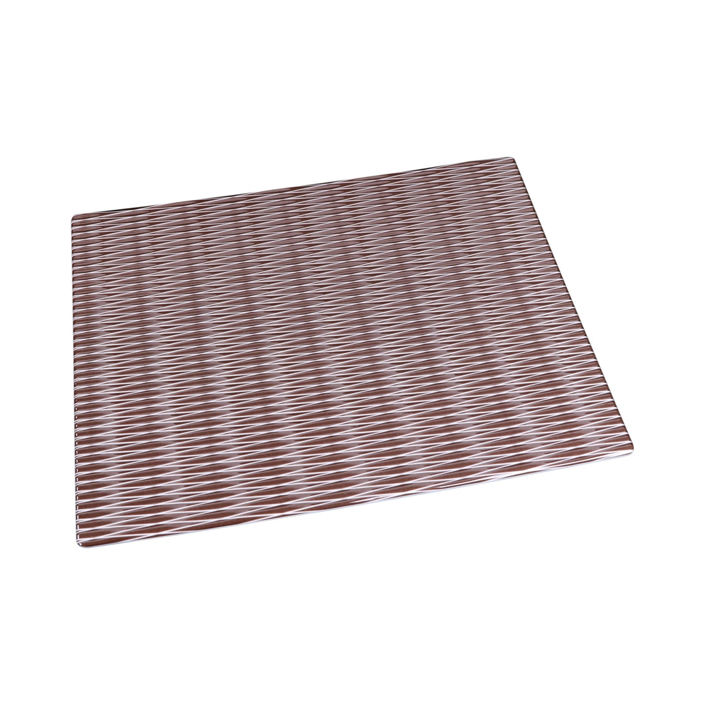 Melamine Rectangular Plate - White w/ Chocolate Decal
