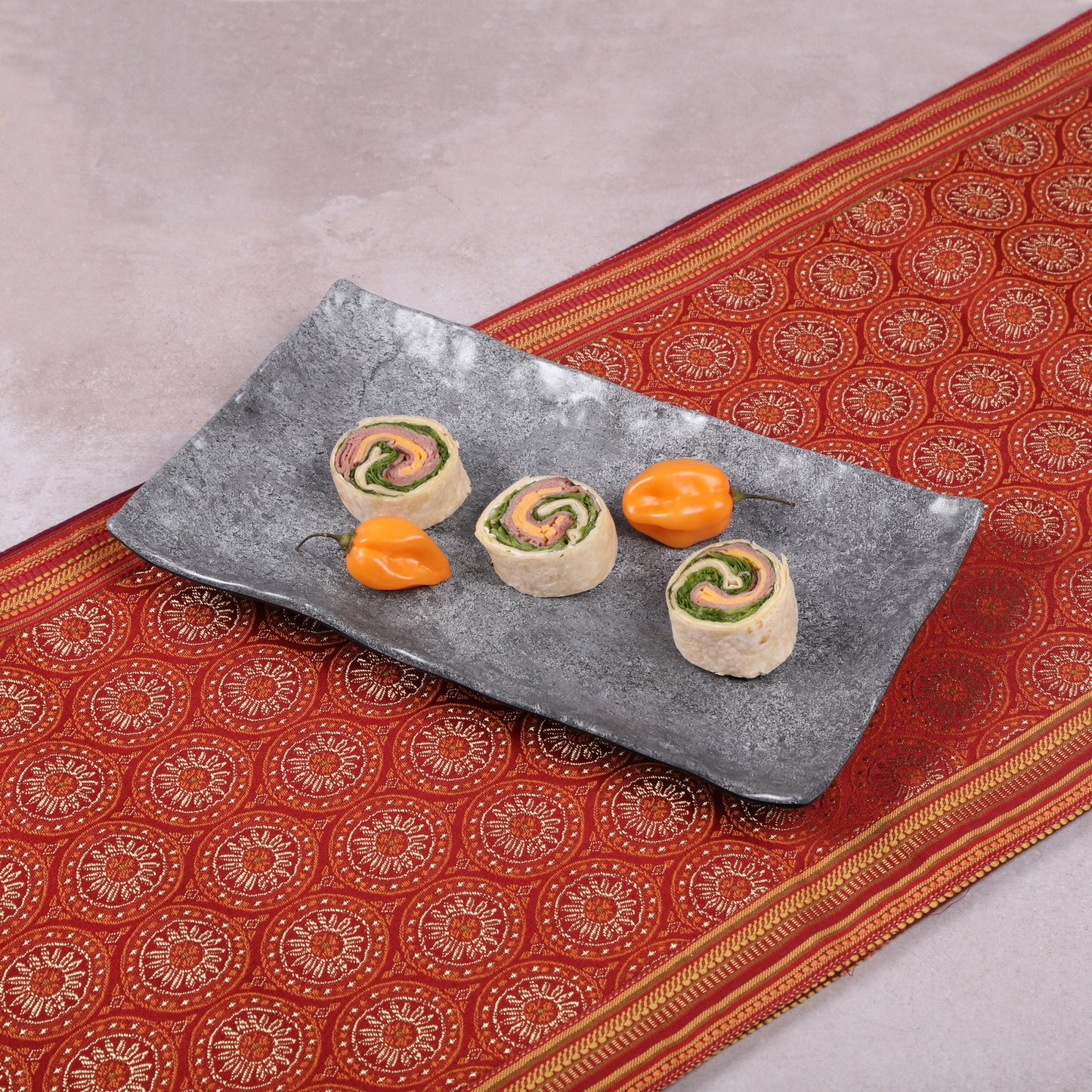 Melamine Rectangular Plate - Coal