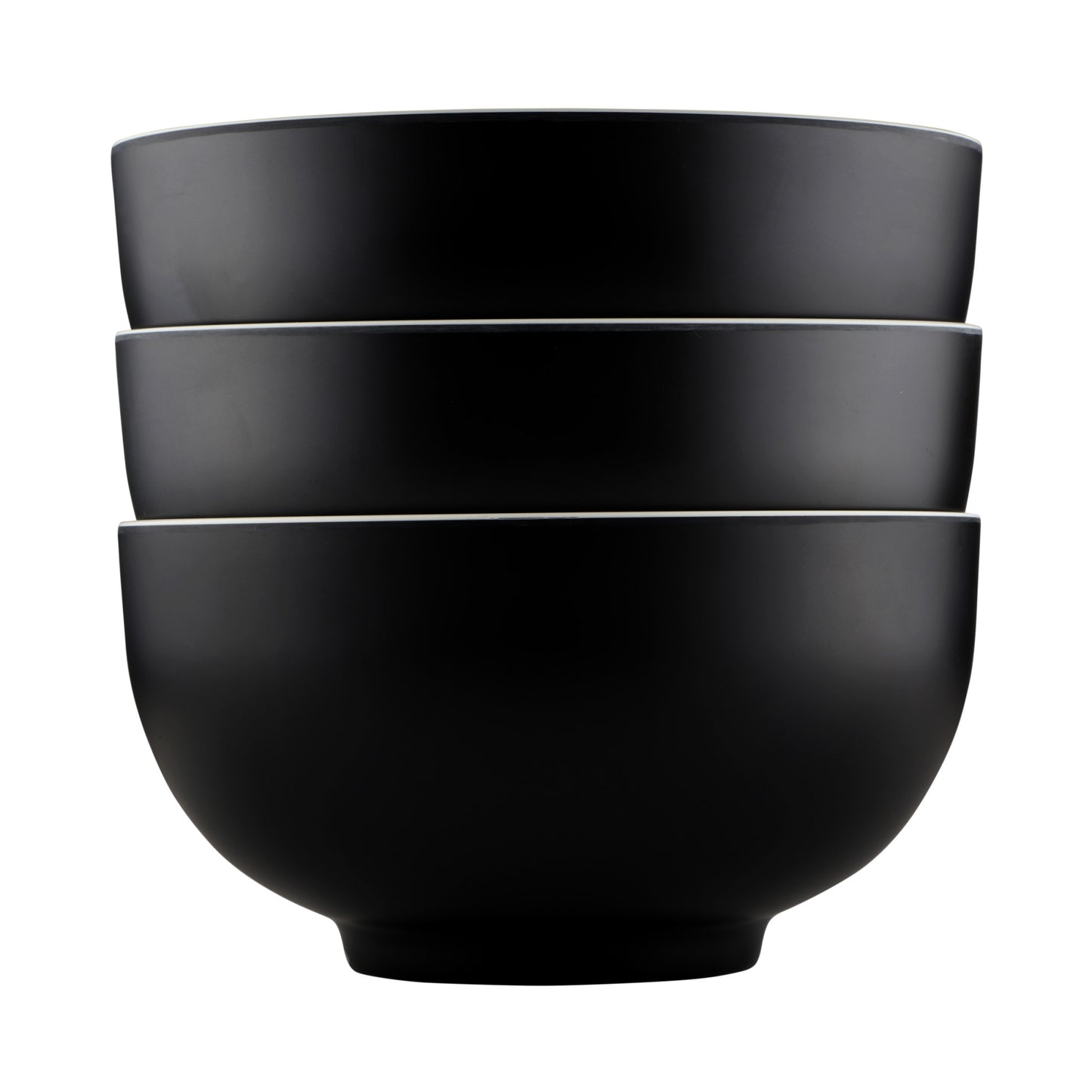 Melamine Round Two-Tone Bowl - Ebony Outside, Sand Inside