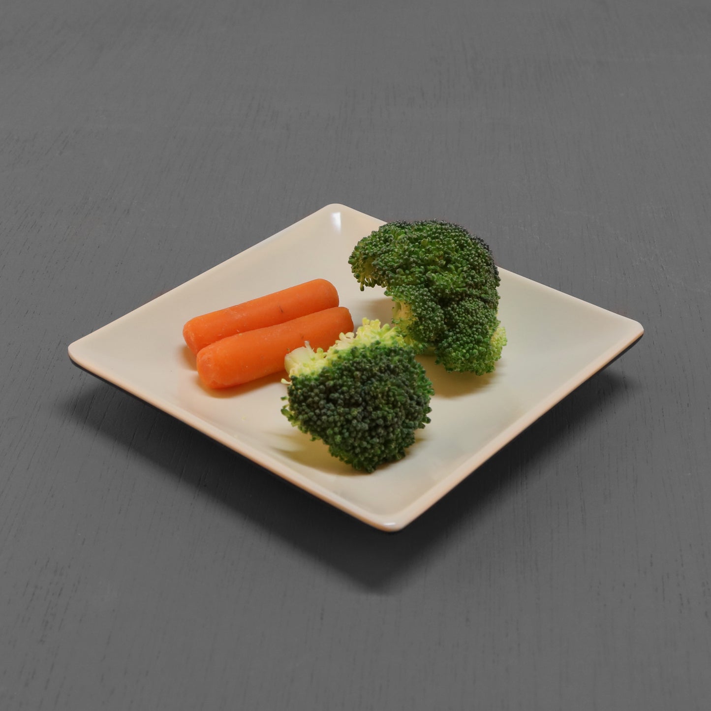 Melamine Square Two-Tone Plate - Ebony Outside, Sand Inside