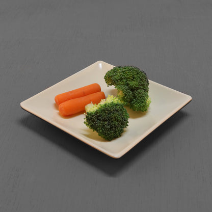 Melamine Square Two-Tone Plate - Ebony Outside, Sand Inside