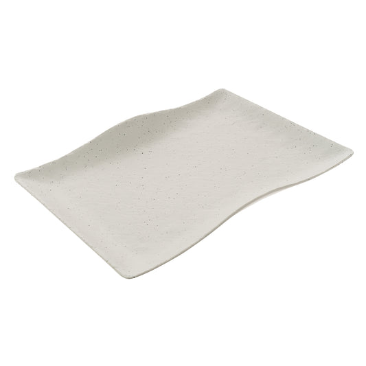 17.3" infuse stone natural rectangle melamine platter (medium), 17.3"L x 12.2"W x 1.8"H, GET, cheforward