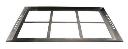Strata Rectangular Flavor Station Tray, 23.5" x 15.5", with 6 openings for 1/6 size Bugambilia Fit Perfect and food pans.  Stainless Steel, fits ST11602112, G.E.T. STRATA BUFFET SYSTEM