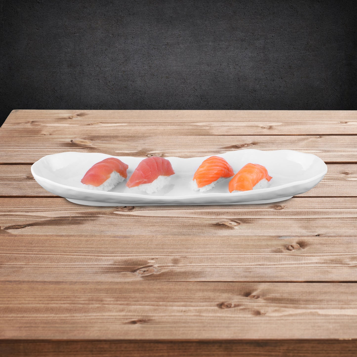 Melamine Uneven Edge Tray - White