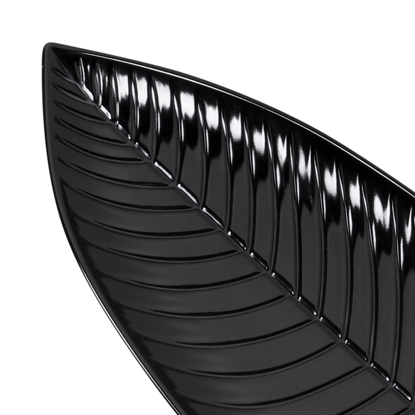Melamine Medium Leaf Platter - Black