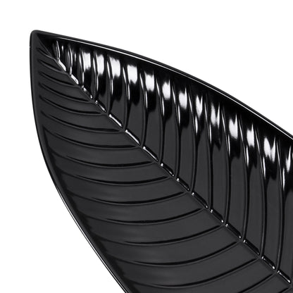 Melamine Medium Leaf Platter - Black
