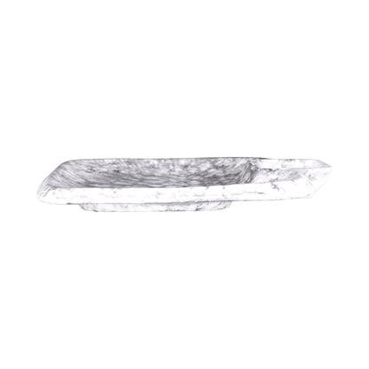 Melamine Square Chip & Dip Plate - Black Marble