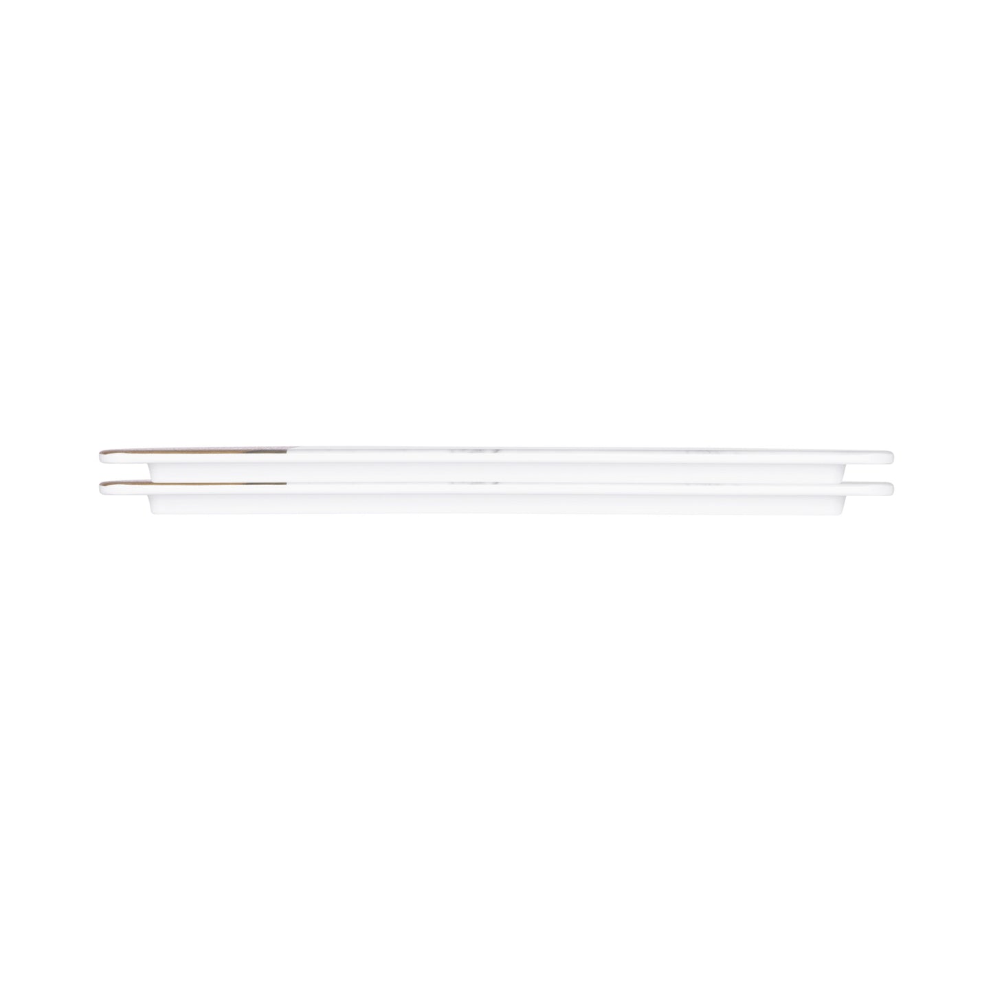 Melamine Rectangular Serving Tray - Hickory Wood, Carrara Marble