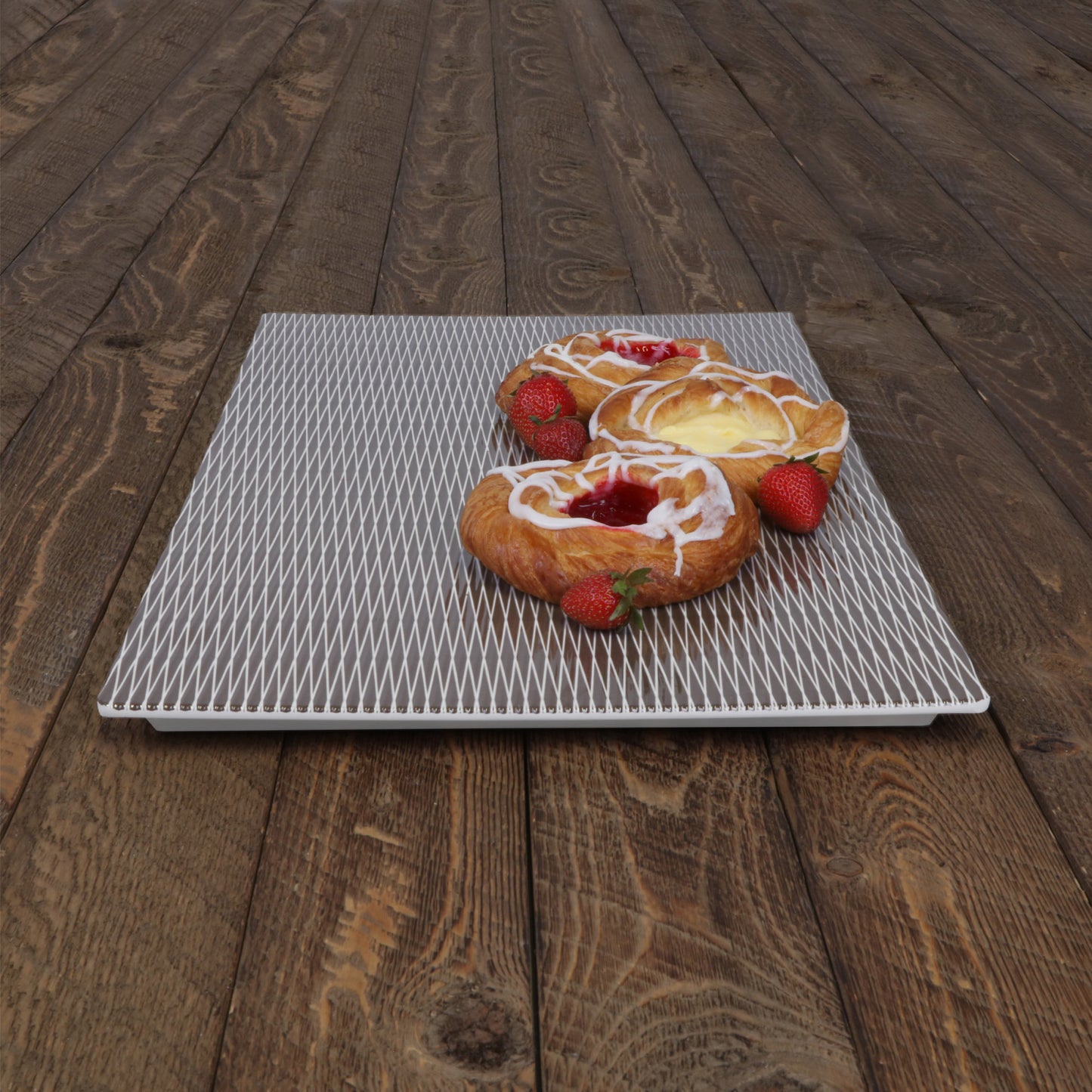 Melamine Rectangular Plate - White w/ Chocolate Decal