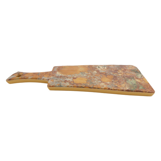 15.5" lapis gold canyon jasper agate rectangle melamine board with handle, 15.5"L x 6"W x .5"H, GET, cheforward